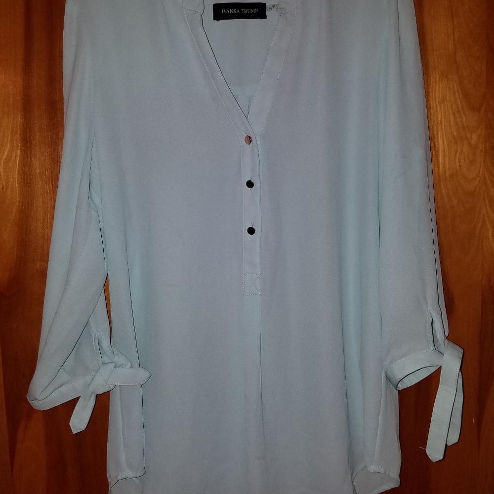 Ivanka Trump size s/p light teal pullover dressy blouse